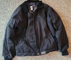 Vintage Walls Zero Zone Duck Canvas Work Jacket Mens Large Black Bomber #779